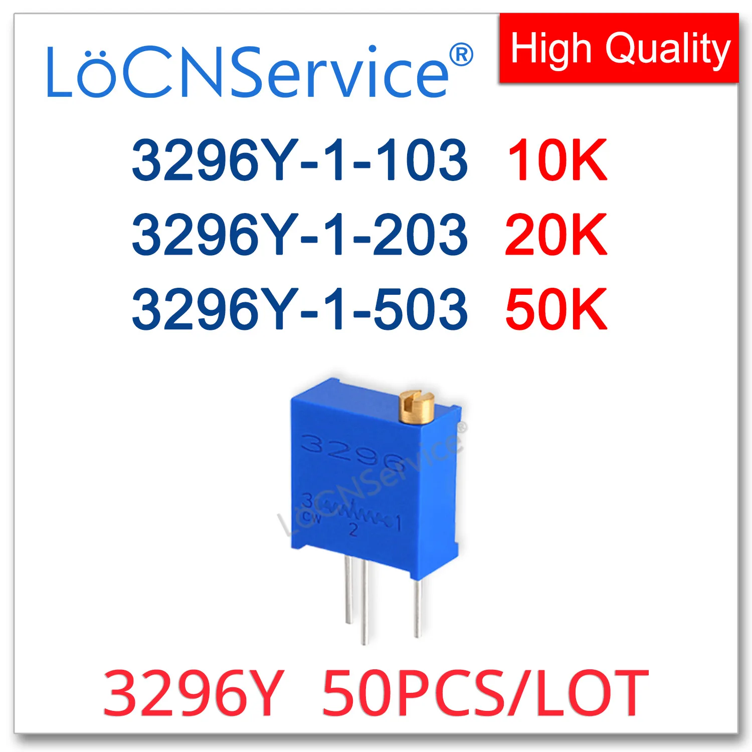 3296Y 50PCS 10K 20K 50K Trimming Potentiometer Made in China High Quality 3296Y-1-103 3296Y-1-203 3296Y-1-503 103 203 503
3296Y 50PCS 10K 20K 50K Trimming Potentiometer Made in China High Quality 3296Y-1-103 3296Y-1-203 3296Y-1-503 103 203 503
