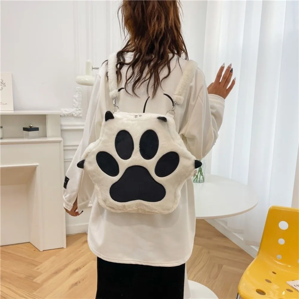 Kawaii White Puppy Cat Paw Backpack Plush Adjustable Straps Handbag Soft Fluffy Big Capacity Shoulder Bag For Girls Women
Kawaii White Puppy Cat Paw Backpack Plush Adjustable Straps Handbag Soft Fluffy Big Capacity Shoulder Bag For Girls Women