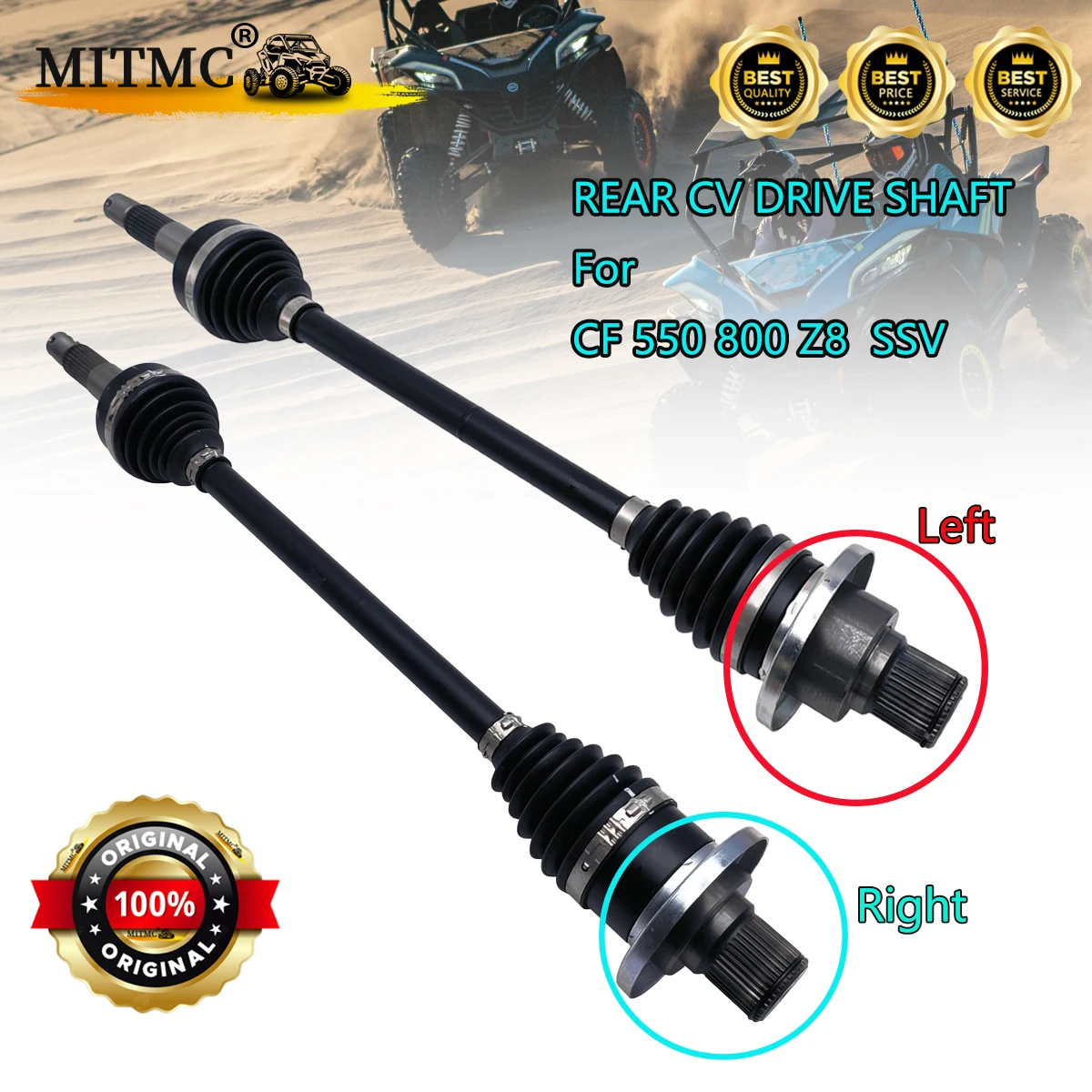 Original REAR CV DRIVE SHAFT For CF 550 800 Z8 SSV Parts No. 7000-280100-50000 7000-280200-50000
Original REAR CV DRIVE SHAFT For CF 550 800 Z8 SSV Parts No. 7000-280100-50000 7000-280200-50000