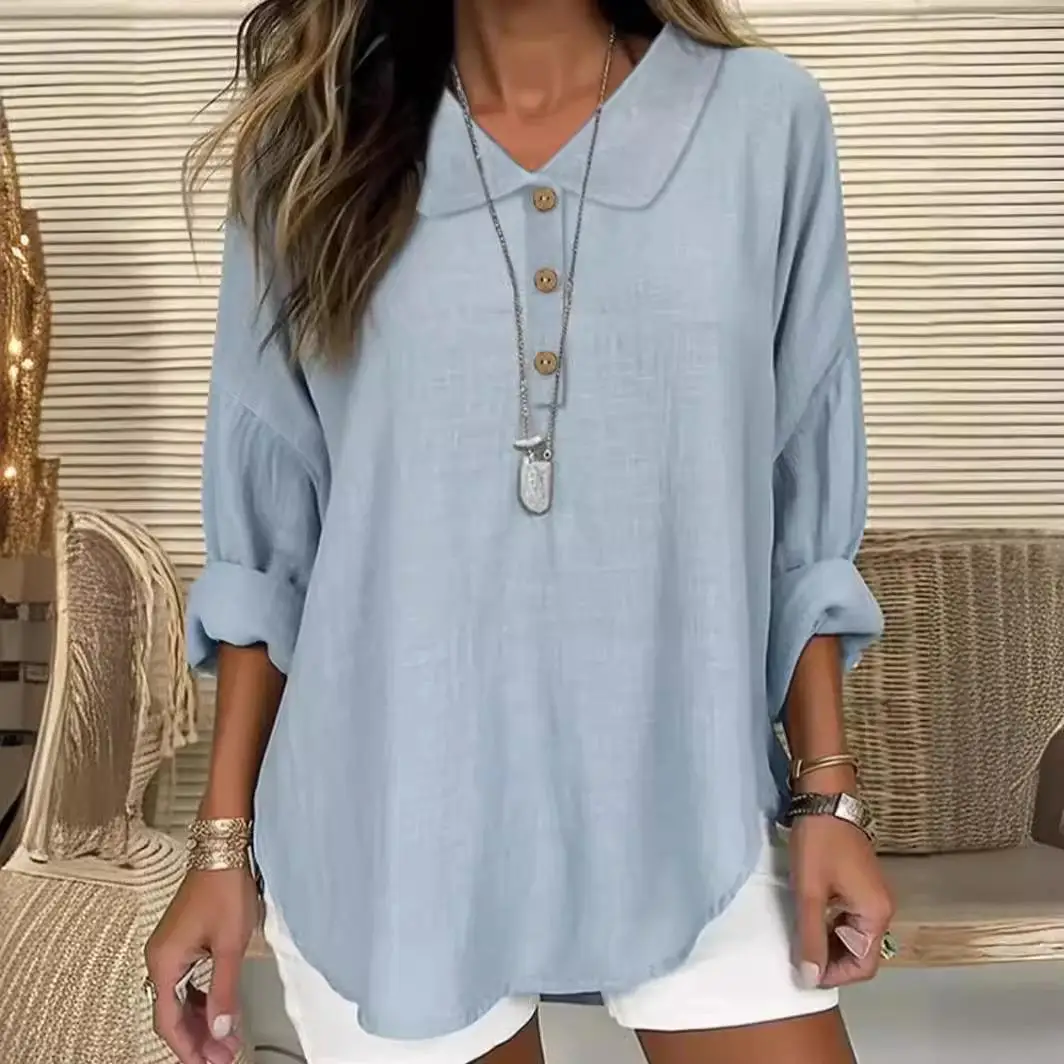 Women's Cotton Linen Collar Shirt Long Sleeve Regular Fit Fashionable Elegant Style Winter Collection Non-deformable Fabric
Women's Cotton Linen Collar Shirt Long Sleeve Regular Fit Fashionable Elegant Style Winter Collection Non-deformable Fabric