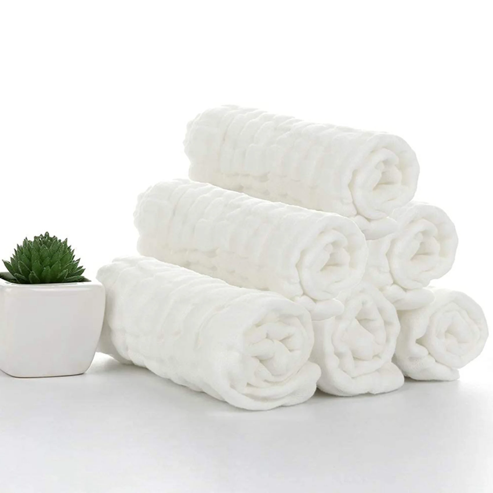 M15K-Baby Muslin Bath Towels, 20 Pack Of Reusable Soft Absorbent Cotton Baby Face Towel, For Baby's Delicate Skin White
M15K-Baby Muslin Bath Towels, 20 Pack Of Reusable Soft Absorbent Cotton Baby Face Towel, For Baby's Delicate Skin White