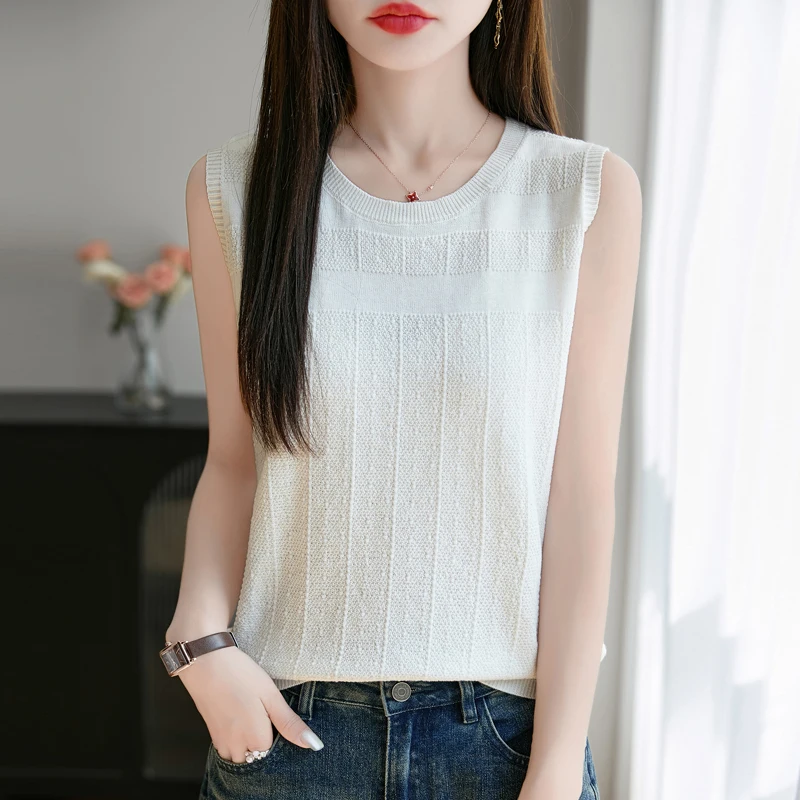 Summer New Knitted 100% Cotton Short Sleeve Vest Round Neck Women's T-shirt Tops Casual Solid Color Blouse Loose Head Tees Basic
Summer New Knitted 100% Cotton Short Sleeve Vest Round Neck Women's T-shirt Tops Casual Solid Color Blouse Loose Head Tees Basic