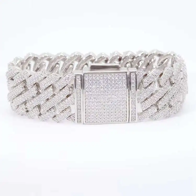 High Quality Hip Hop Jewelry 26mm D Color VVS Moissanite Diamond Chain 925 Sterling Silver Cuban Chain Bracelet
High Quality Hip Hop Jewelry 26mm D Color VVS Moissanite Diamond Chain 925 Sterling Silver Cuban Chain Bracelet