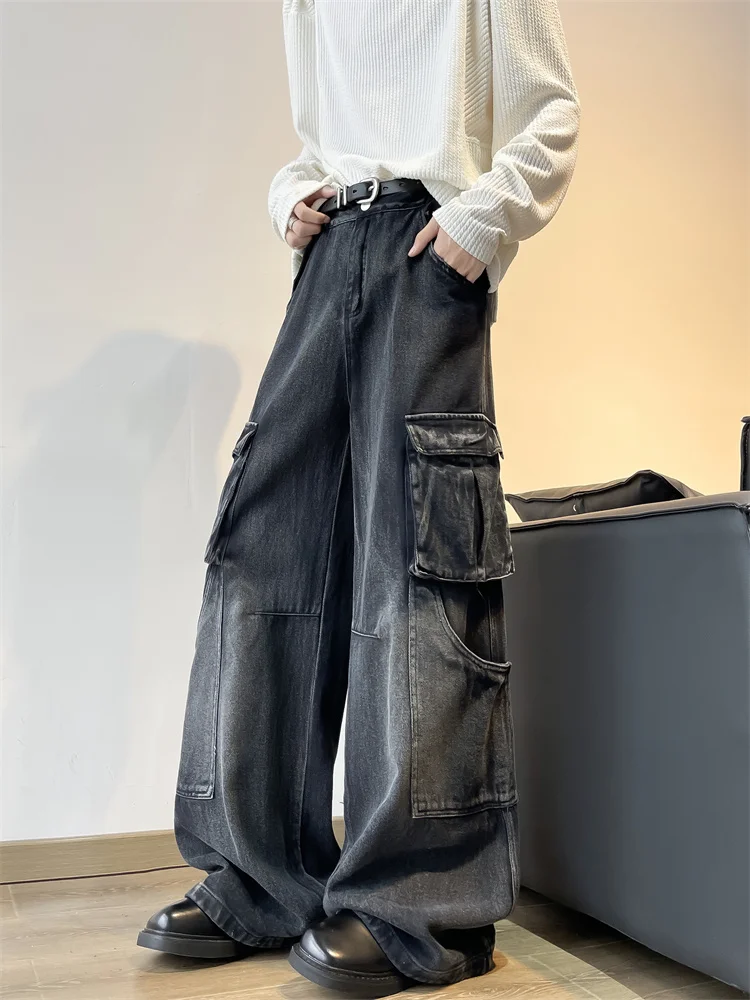 American High Street Black Street Style Jeans Men's Retro Washed Wide Leg Loose Workwear Trousers Casual Youth Fashion
American High Street Black Street Style Jeans Men's Retro Washed Wide Leg Loose Workwear Trousers Casual Youth Fashion