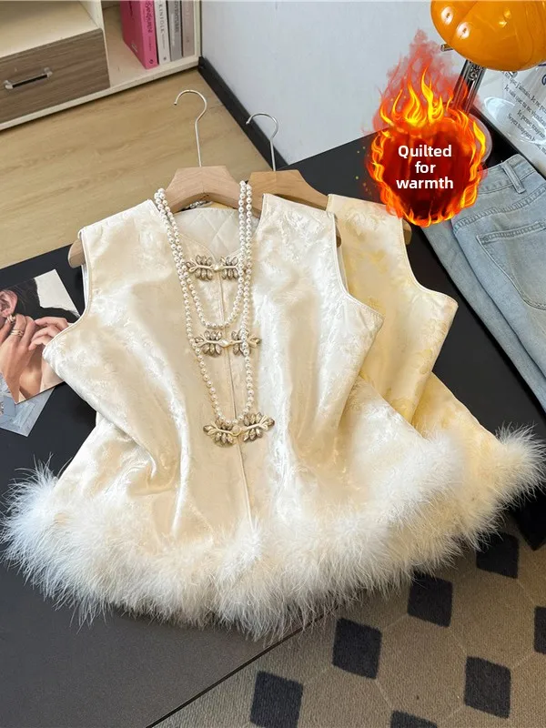 New Chinese Sle Embroidered Cotton Warm Vest Women's Faionable Pearl Button Tang Suit oulder Pad Top Thiened Winter C...
New Chinese Sle Embroidered Cotton Warm Vest Women's Faionable Pearl Button Tang Suit oulder Pad Top Thiened Winter C...