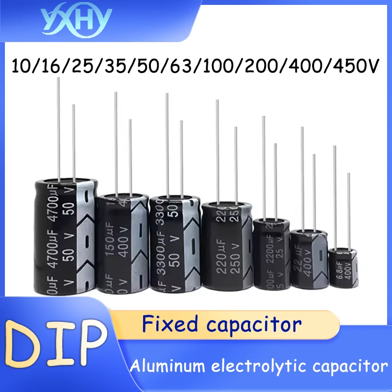 10PCS DIP aluminum electrolytic capacitor components 10/16/25v/35/50V/100/220/470/1000/2200uF
10PCS DIP aluminum electrolytic capacitor components 10/16/25v/35/50V/100/220/470/1000/2200uF