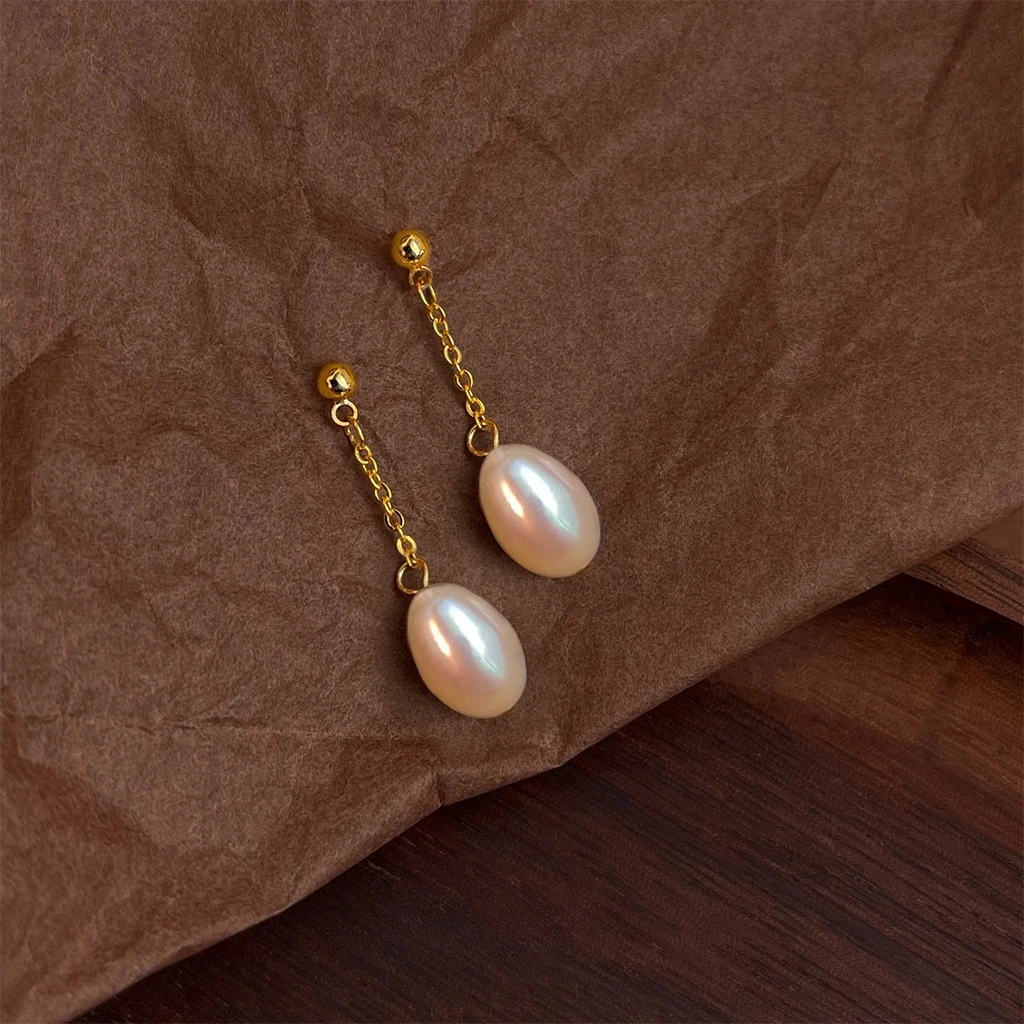 7-8mm Rice Shape Freshwater Pearl Earrings for Women 18K Gold Plated Tassel Dangle Earrings Jewelry Gift 2026 New Arrivals
7-8mm Rice Shape Freshwater Pearl Earrings for Women 18K Gold Plated Tassel Dangle Earrings Jewelry Gift 2026 New Arrivals
