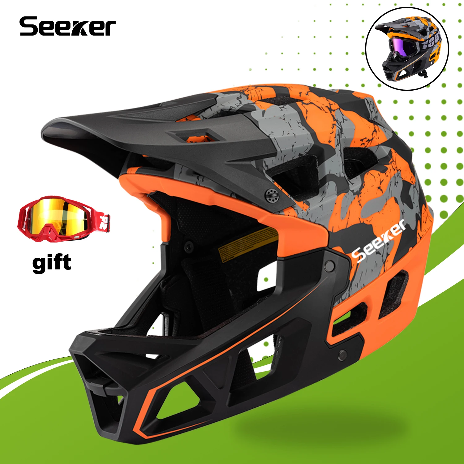 UMUSEEKER bicycle cross-country full-face mountain bike downhill professional protective helmet impact-resistant riding helmet
UMUSEEKER bicycle cross-country full-face mountain bike downhill professional protective helmet impact-resistant riding helmet