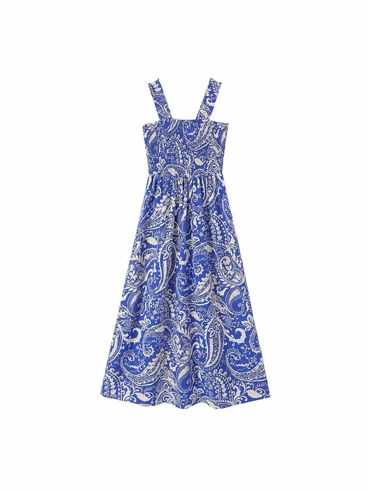 Women summer New Fashion Print Poplin Wide Straps Slim Midi Dress Sleeveless backless Female Dresses robe Mujer 3897/152
Women summer New Fashion Print Poplin Wide Straps Slim Midi Dress Sleeveless backless Female Dresses robe Mujer 3897/152
