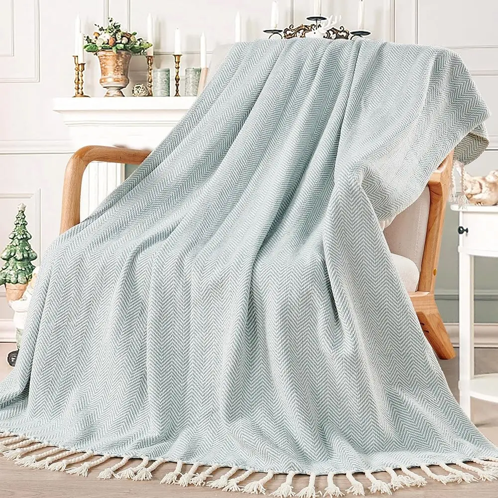 Chevron Knit Throw Blanket, Silver Blue, 50'' X 60'', Lightweight Soft Cozy Warm Blanket With Braided Decorative Knitted Throw
Chevron Knit Throw Blanket, Silver Blue, 50'' X 60'', Lightweight Soft Cozy Warm Blanket With Braided Decorative Knitted Throw
