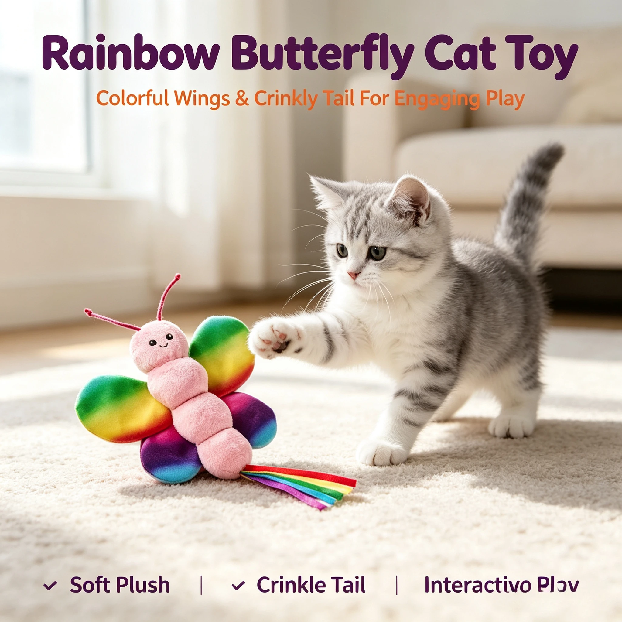 Pride Butterfly Kicker Plush Cat Toy
Pride Butterfly Kicker Plush Cat Toy