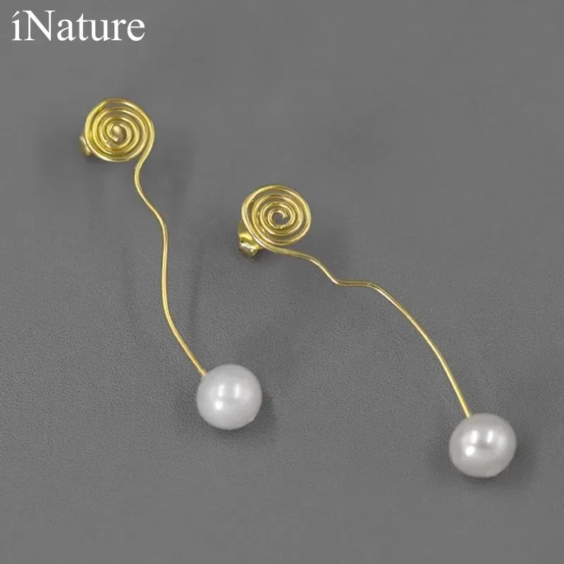 INATURE 925 Sterling Silver Fashion Twist Metal Stud Earrings For Women Natural Pearl Long Earring Jewelry
INATURE 925 Sterling Silver Fashion Twist Metal Stud Earrings For Women Natural Pearl Long Earring Jewelry
