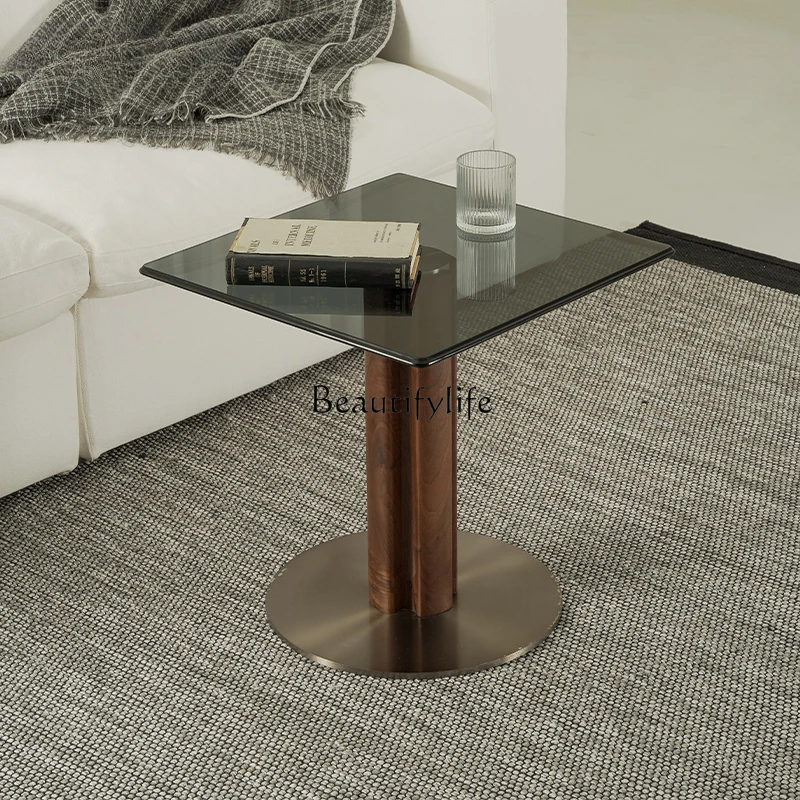North American black walnut modern light luxury square glass corner few designer living room few
North American black walnut modern light luxury square glass corner few designer living room few