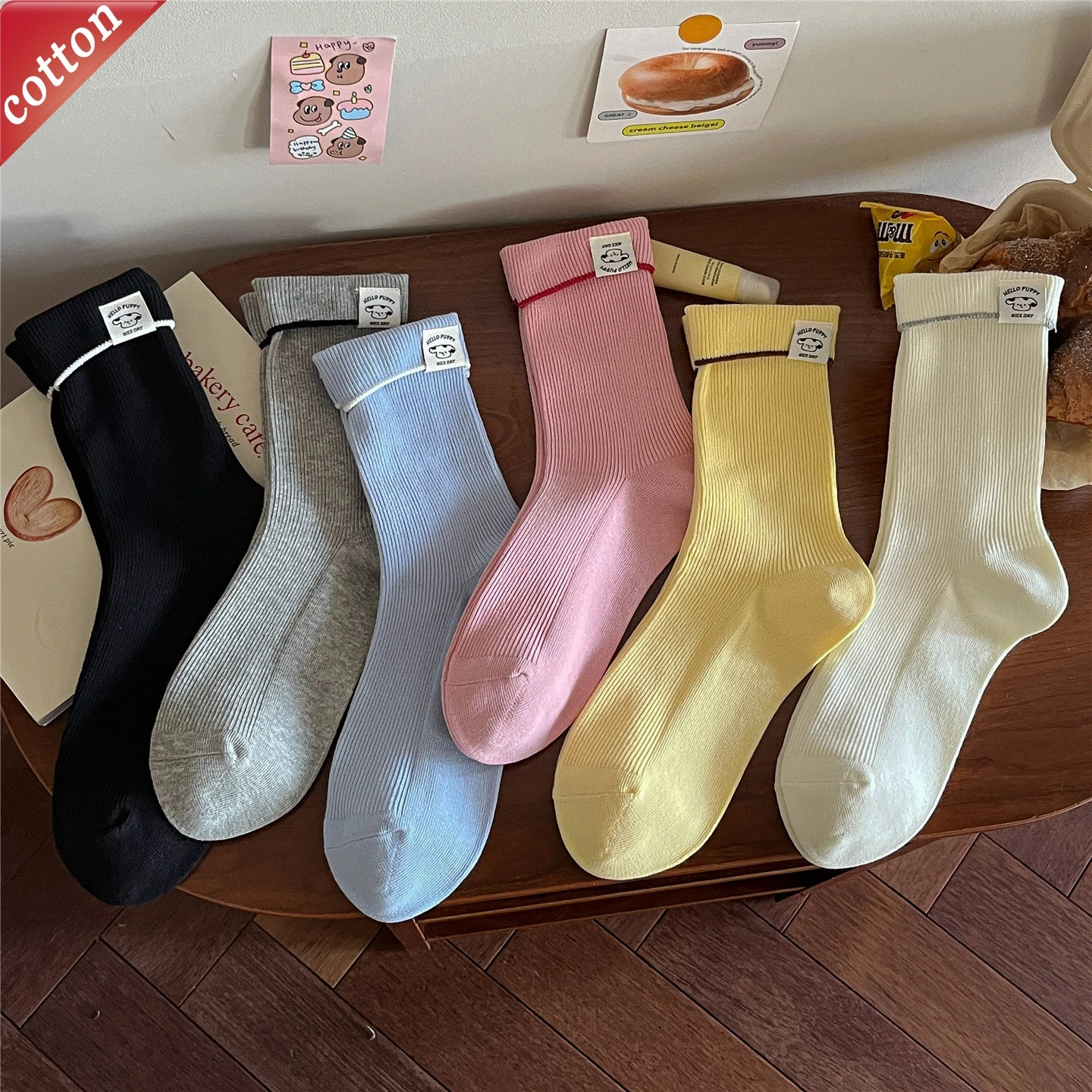 Women's Socks Korean Cartoon Solid Color Simple Preppy Style Verstaile Kawaii High Quality Breathable Cotton Socks For Girl
Women's Socks Korean Cartoon Solid Color Simple Preppy Style Verstaile Kawaii High Quality Breathable Cotton Socks For Girl