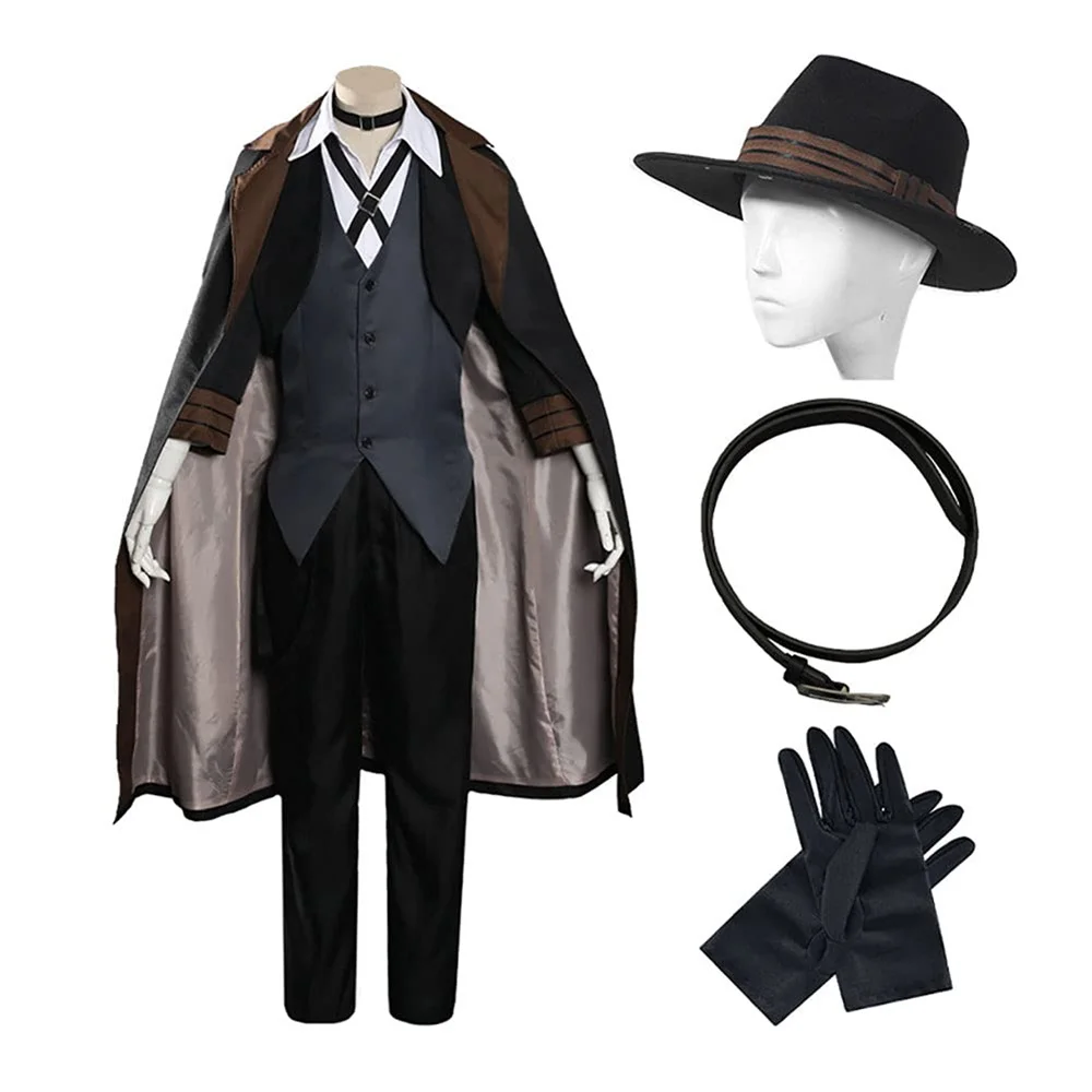 Nakahara Chuuya Cosplay Costume Men Magician Black Suit Windbreaker Jacket Vest with Hat Gloves Halloween Carnival Uniform
Nakahara Chuuya Cosplay Costume Men Magician Black Suit Windbreaker Jacket Vest with Hat Gloves Halloween Carnival Uniform