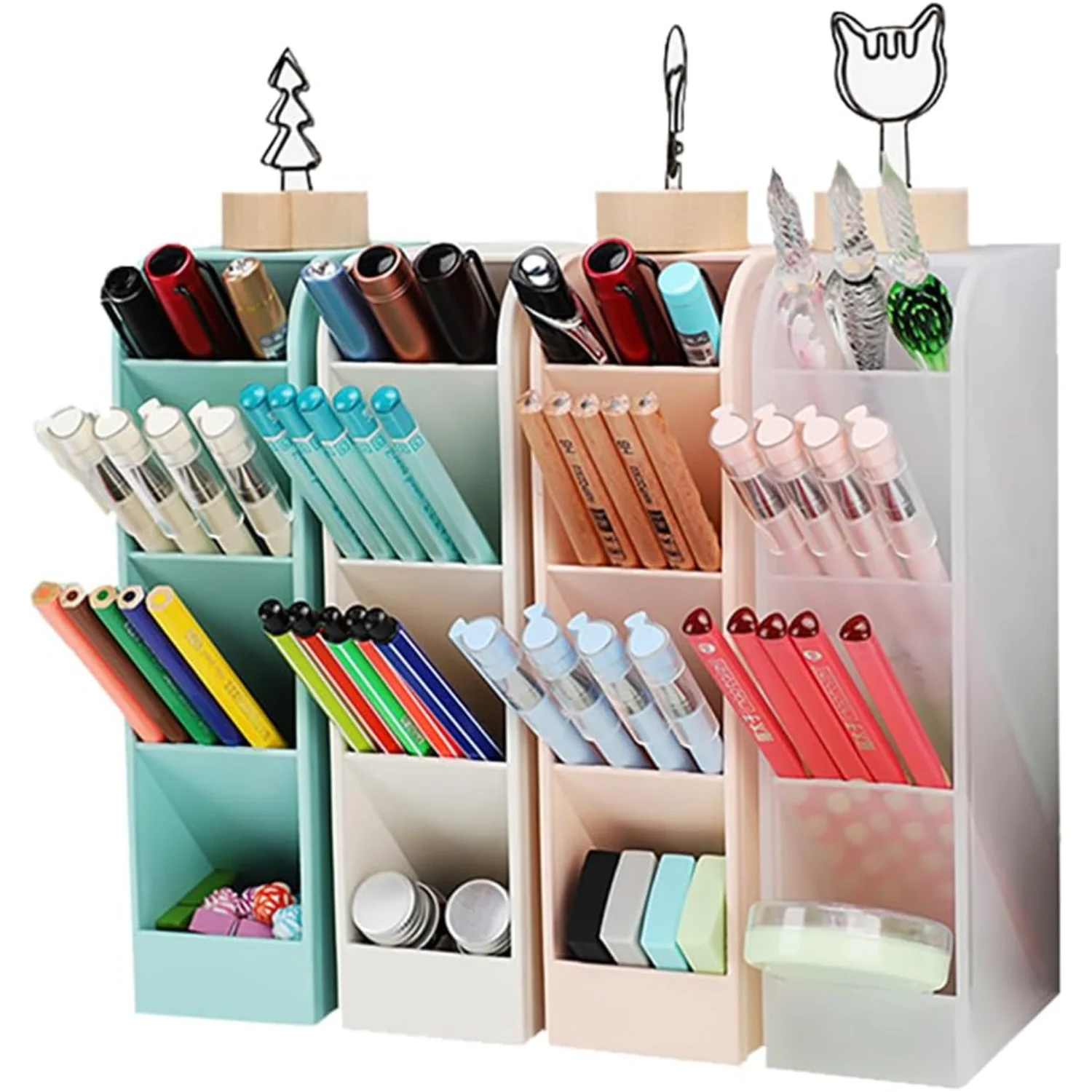 Desk Organizer, Pencil Holder with 4 Compartments Pen Organizer for School Office Desk Supplies Accessories 1pc (Transparent)
Desk Organizer, Pencil Holder with 4 Compartments Pen Organizer for School Office Desk Supplies Accessories 1pc (Transparent)