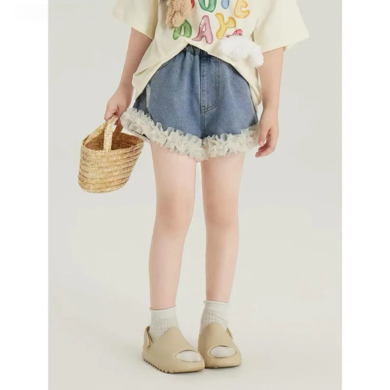 Girls Lace Denim Shorts for Children's Clothing Fashion Baby Kids Princess Cute Shorts Blue Short Jeans Pants
Girls Lace Denim Shorts for Children's Clothing Fashion Baby Kids Princess Cute Shorts Blue Short Jeans Pants