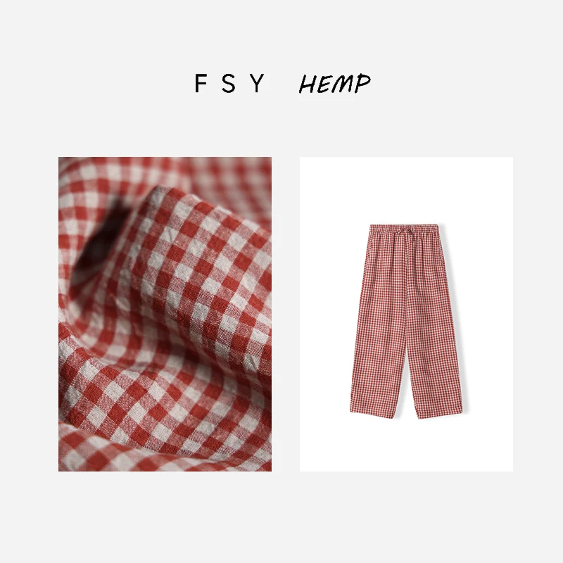 Linxiang 2025 Summer Red Woven Plaid Pants Women's Retro Casual Carrot Pants High Waist Wide Leg Street Sle Breathable Lin
Linxiang 2025 Summer Red Woven Plaid Pants Women's Retro Casual Carrot Pants High Waist Wide Leg Street Sle Breathable Lin