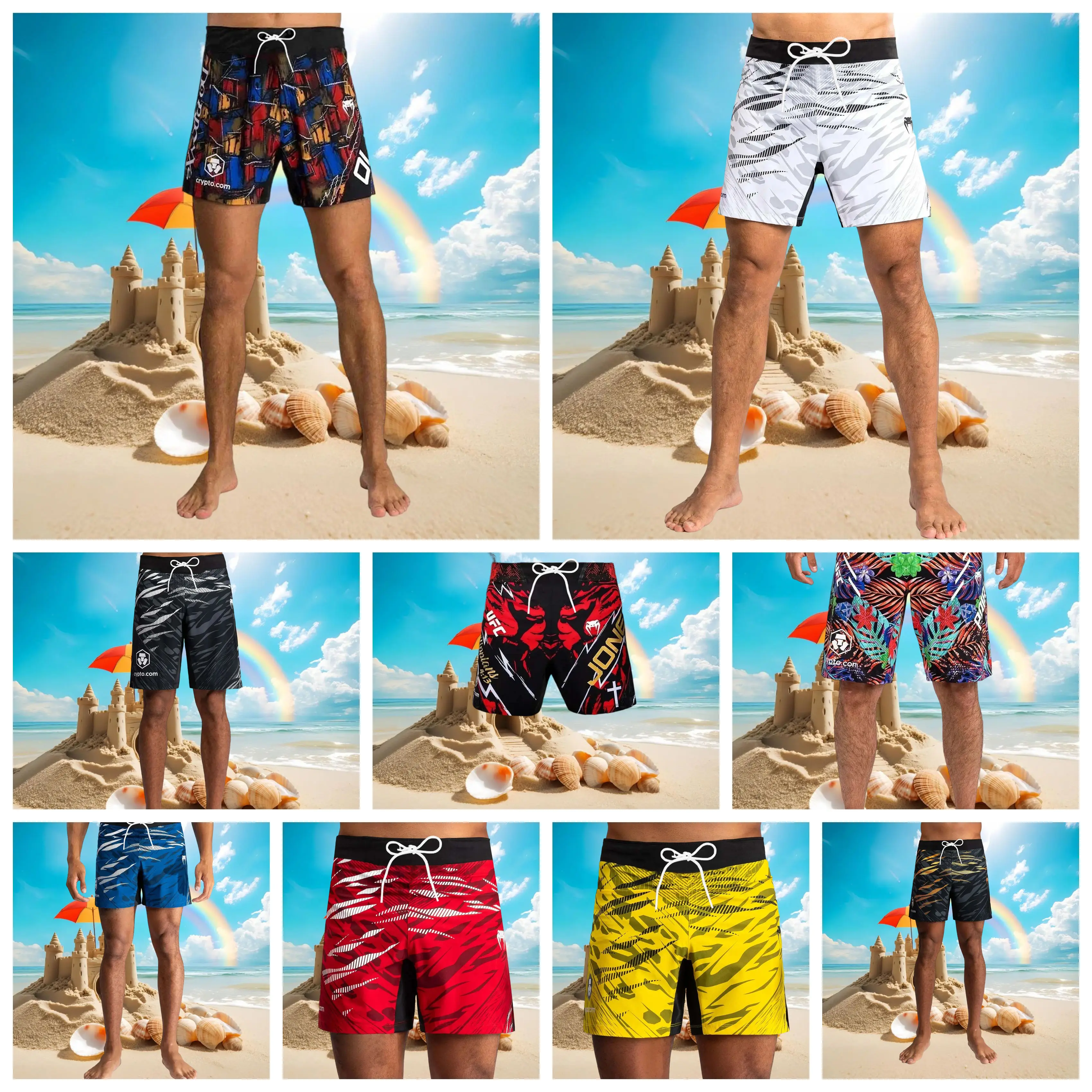 Popular Boxing Competition Men's Quick Dry Shorts U F C Fitness Breathable Sports Sweat-Absorbing Fighting Shorts Motorcycle
Popular Boxing Competition Men's Quick Dry Shorts U F C Fitness Breathable Sports Sweat-Absorbing Fighting Shorts Motorcycle