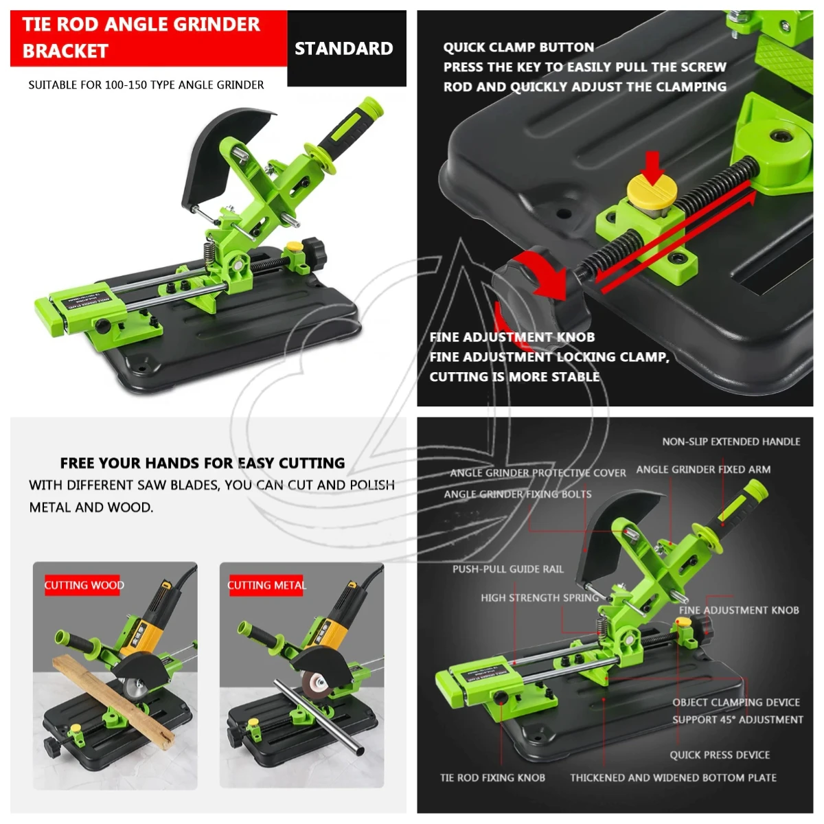 Desktop Pull Rod Bracket, Multi-purpose Fixed Base, Portable Holder for Angle Grinder Cutting Machine Use
Desktop Pull Rod Bracket, Multi-purpose Fixed Base, Portable Holder for Angle Grinder Cutting Machine Use