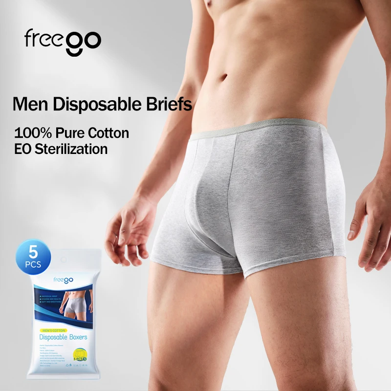 Freego 5Pcs Men Disposable Underwear,100% Cotton 10A Antibacterial Individually Wrapped Briefs for Travel Business Hotel Daily
Freego 5Pcs Men Disposable Underwear,100% Cotton 10A Antibacterial Individually Wrapped Briefs for Travel Business Hotel Daily