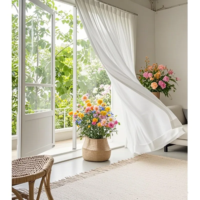 White Sheer Tulle Soft and Transparent Solid Color Window Screens Decorate The Living Room Bedroom Kitchen Modern Voile Curtain
White Sheer Tulle Soft and Transparent Solid Color Window Screens Decorate The Living Room Bedroom Kitchen Modern Voile Curtain