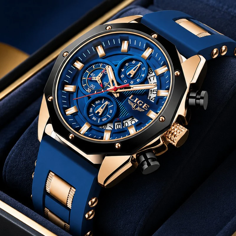 LIGE New Blue Quartz Watches for Men Top Brand Luxury Fashion Men Watch Waterproof Sports Date Chronograph Relogio Masculino
LIGE New Blue Quartz Watches for Men Top Brand Luxury Fashion Men Watch Waterproof Sports Date Chronograph Relogio Masculino