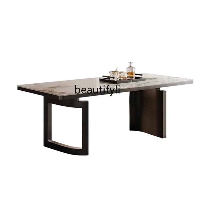X188Italian Stone Plate Dining Table Light Luxury Minimalist Stainless Steel Rectangular Household Dining Tables and Chairs Set
X188Italian Stone Plate Dining Table Light Luxury Minimalist Stainless Steel Rectangular Household Dining Tables and Chairs Set