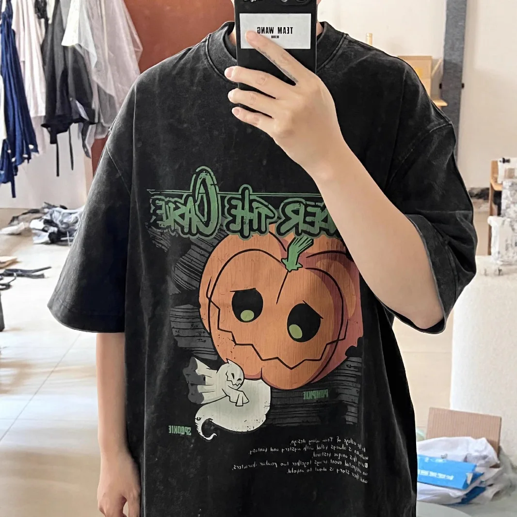Washable Vintage Loose Casual Short Sleeve Pumpkin Print T-Shirt Comfortable Breathable Cotton Tee for Men And Women
Washable Vintage Loose Casual Short Sleeve Pumpkin Print T-Shirt Comfortable Breathable Cotton Tee for Men And Women