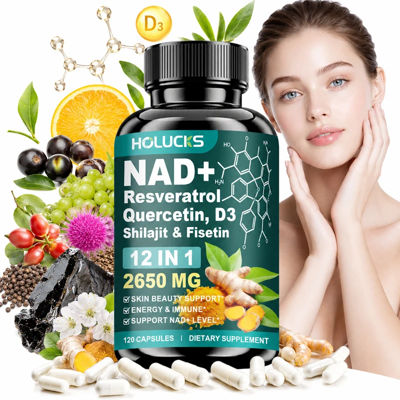 NAD+ Capsules Boost-with Resveratrol Supplement, 12 in 1, Enhance Cellular Vitality, Support Energy & Focus, Immune, Skin Health
NAD+ Capsules Boost-with Resveratrol Supplement, 12 in 1, Enhance Cellular Vitality, Support Energy & Focus, Immune, Skin Health