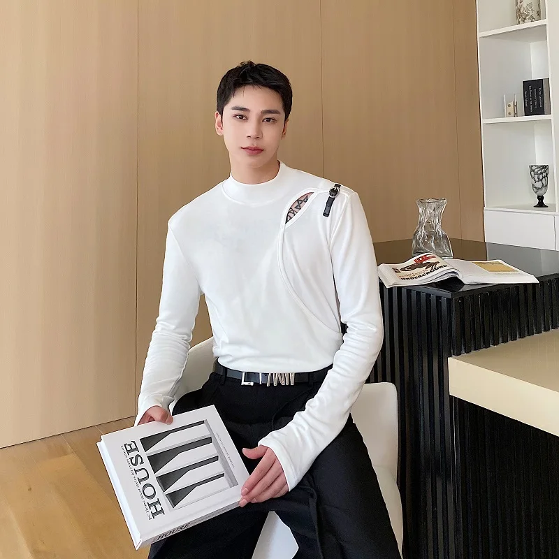 Fashion Designer Men's T Shirts Simple Slim Fit Long Sleeve Men Casual T-Shirt Personalized Faux Leather Loop Tee Shirt Homme
Fashion Designer Men's T Shirts Simple Slim Fit Long Sleeve Men Casual T-Shirt Personalized Faux Leather Loop Tee Shirt Homme