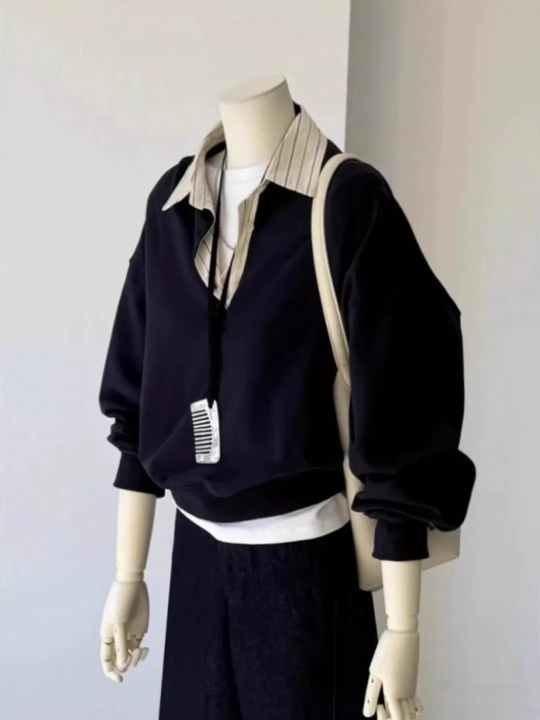 Color Blo Ne Fake Two-Piece Sweatirt Women's Spring 2026 Loose Korean Sle Lazy Casual Overhead Top
Color Blo Ne Fake Two-Piece Sweatirt Women's Spring 2026 Loose Korean Sle Lazy Casual Overhead Top