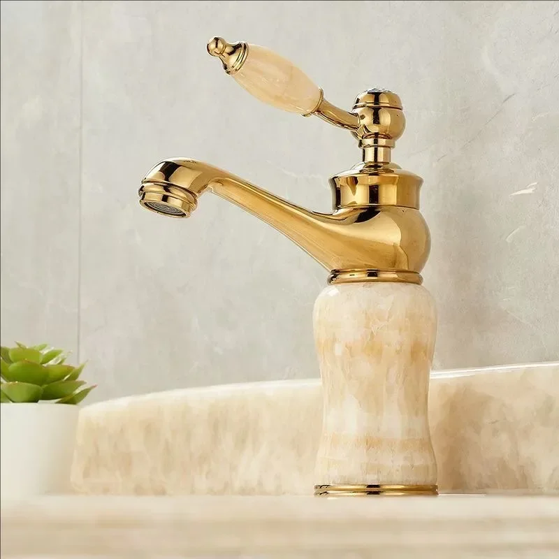 Rose Gold Luxury Bathroom Basin Faucet Single Jade Handle Vanity Sink Mixers water Taps Brass Natural Jade Basin Sink Faucet
Rose Gold Luxury Bathroom Basin Faucet Single Jade Handle Vanity Sink Mixers water Taps Brass Natural Jade Basin Sink Faucet