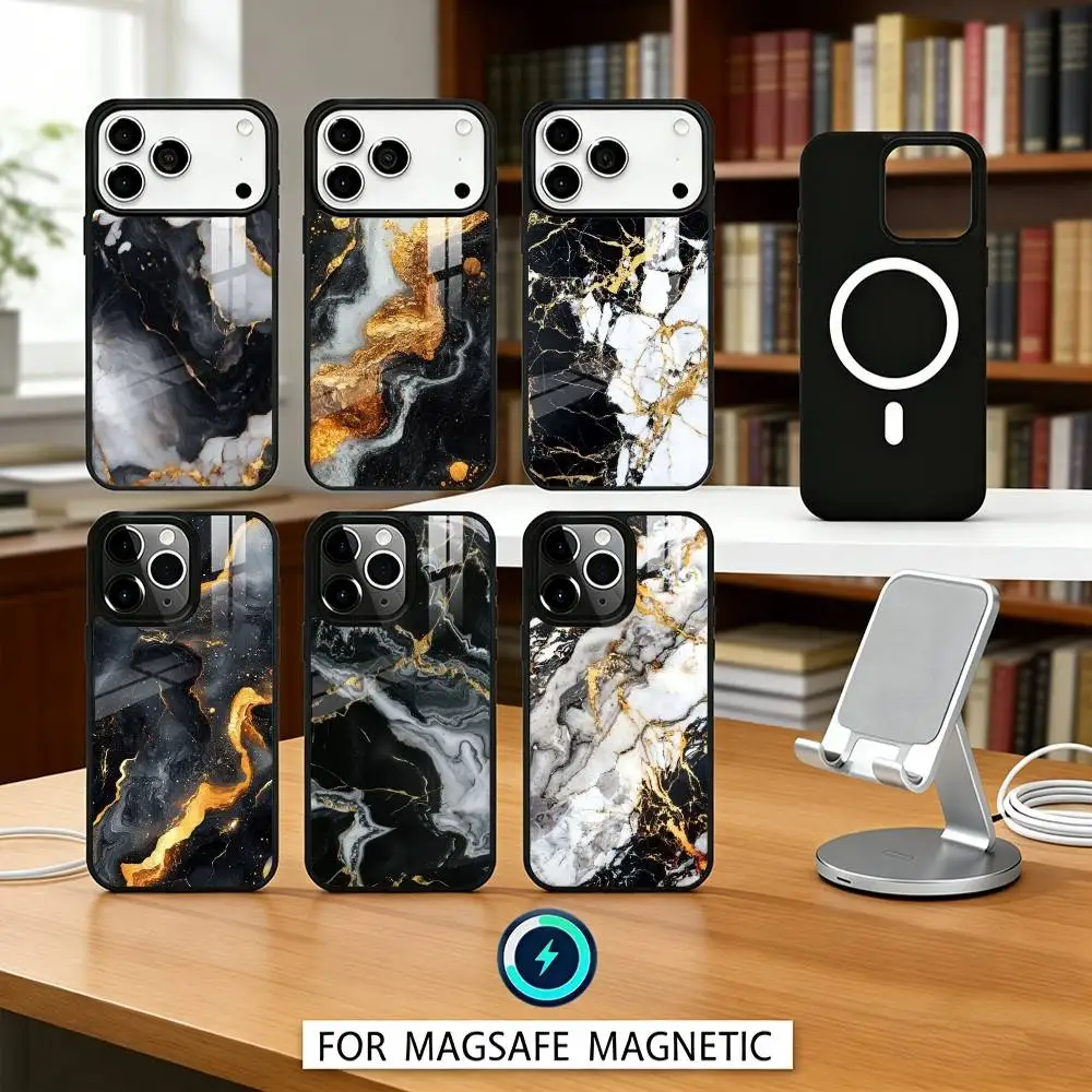Black Gold Marble Pattern Phone Case Magnetic For iPhone17 16 15 14 13 12 Pro Max For Magsafe Wireless Charging Cover
Black Gold Marble Pattern Phone Case Magnetic For iPhone17 16 15 14 13 12 Pro Max For Magsafe Wireless Charging Cover