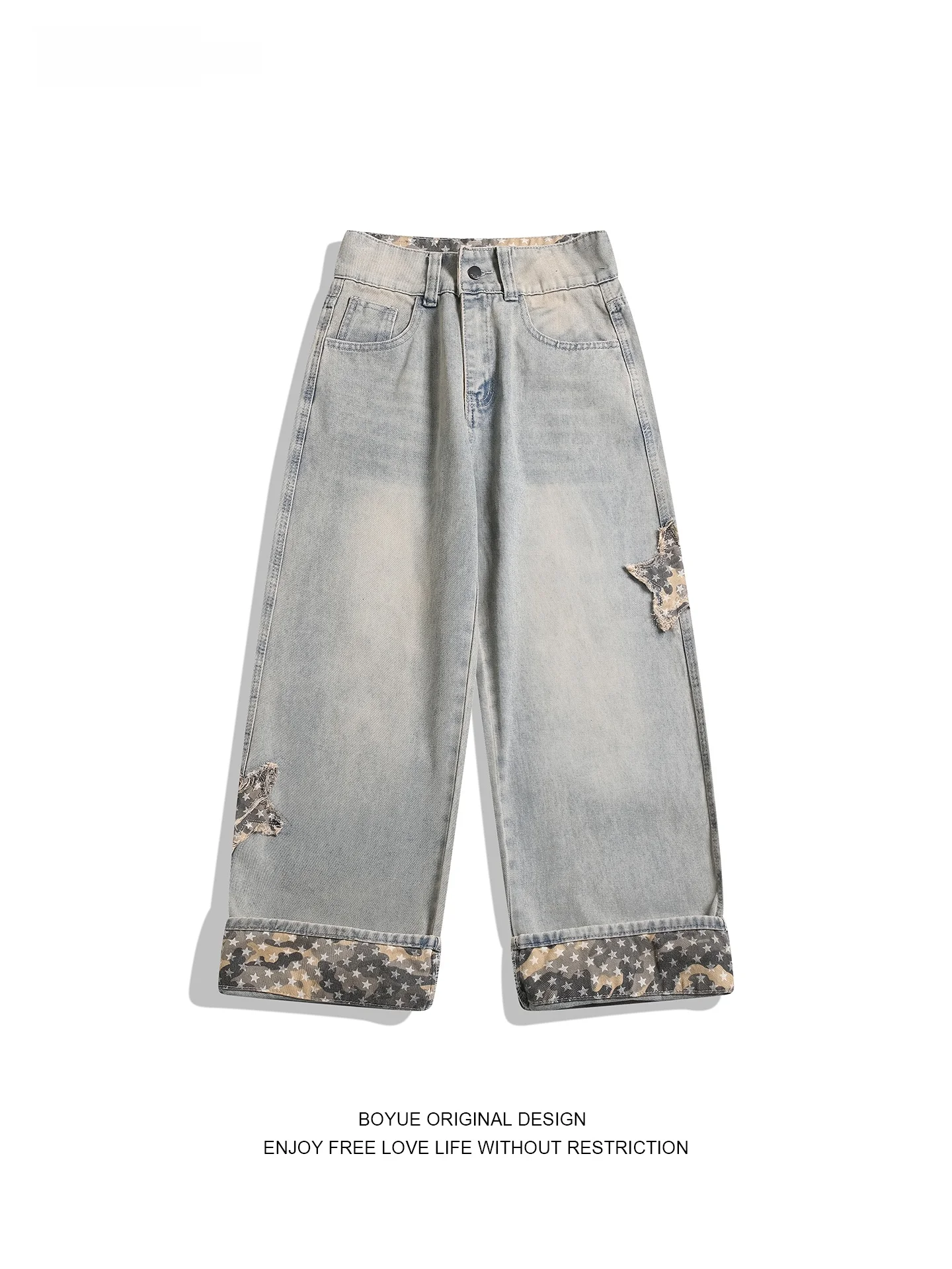 Boyue American Retro Patchwork Denim Jeans Men Women Waed Star Patch Design Wide Leg Pants ex Vintage Sle Cotton Jeans
Boyue American Retro Patchwork Denim Jeans Men Women Waed Star Patch Design Wide Leg Pants ex Vintage Sle Cotton Jeans