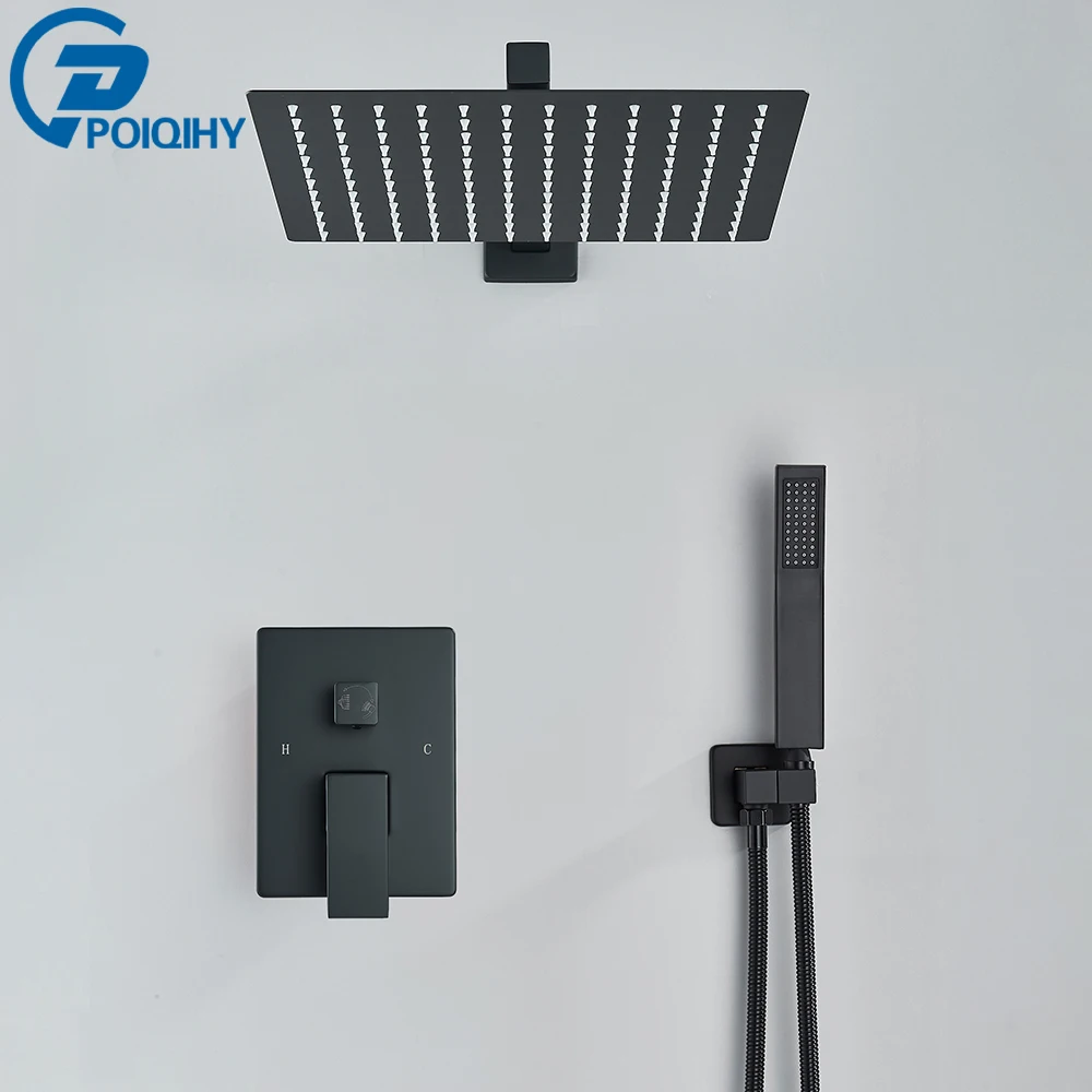 POIQIHY Embedded In Wall Shower Faucet Rainfall Stainless Steel Shower Head Faucet Shower Tap Mixers Matte Black
POIQIHY Embedded In Wall Shower Faucet Rainfall Stainless Steel Shower Head Faucet Shower Tap Mixers Matte Black