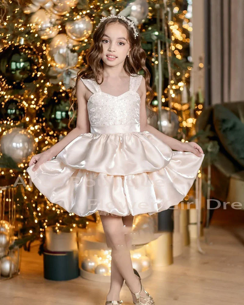 Flower Girl Dress Spaghetti Straps A-Line Sleeveless Knee Length Sequined Dresses First Communion Birthday Party Gown Customized
Flower Girl Dress Spaghetti Straps A-Line Sleeveless Knee Length Sequined Dresses First Communion Birthday Party Gown Customized