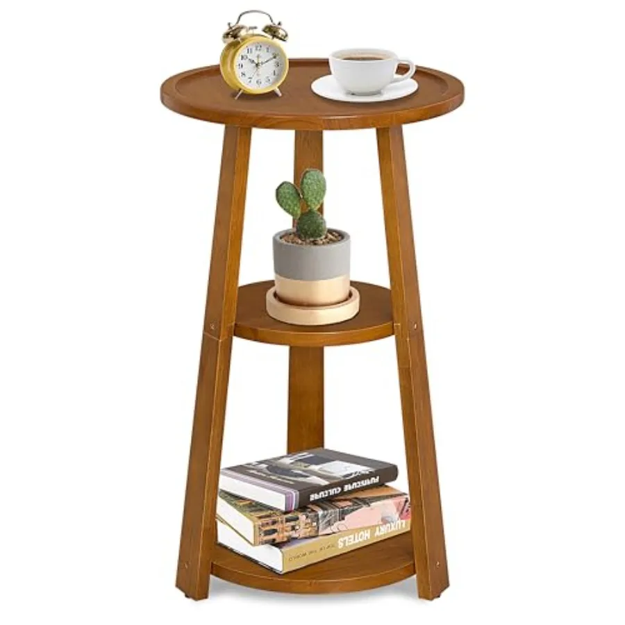 Small Round Side Table for Living Room Bedroom, Solid Wood 3-Tier End Table, 13 Inch Compact Drink Table, Amber Brown
Small Round Side Table for Living Room Bedroom, Solid Wood 3-Tier End Table, 13 Inch Compact Drink Table, Amber Brown