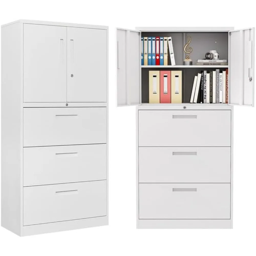 File Cabinets, Metal Filing Cabinet, Lateral Filing Cabinet with 3 Drawers, 65" H File Cabinet for Home Office, File Cabinet
File Cabinets, Metal Filing Cabinet, Lateral Filing Cabinet with 3 Drawers, 65" H File Cabinet for Home Office, File Cabinet