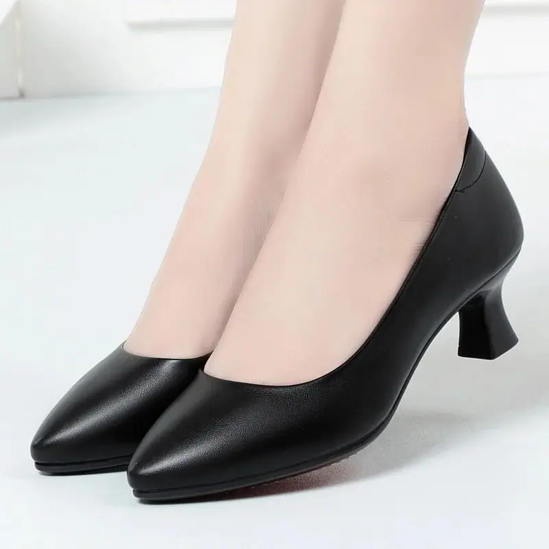 Spring Autumn High Heel Single Shoes Women's Low Heel Fashion Pointed Shoes Thick Casual Soft Leather Low Heel Work Shoes
Spring Autumn High Heel Single Shoes Women's Low Heel Fashion Pointed Shoes Thick Casual Soft Leather Low Heel Work Shoes