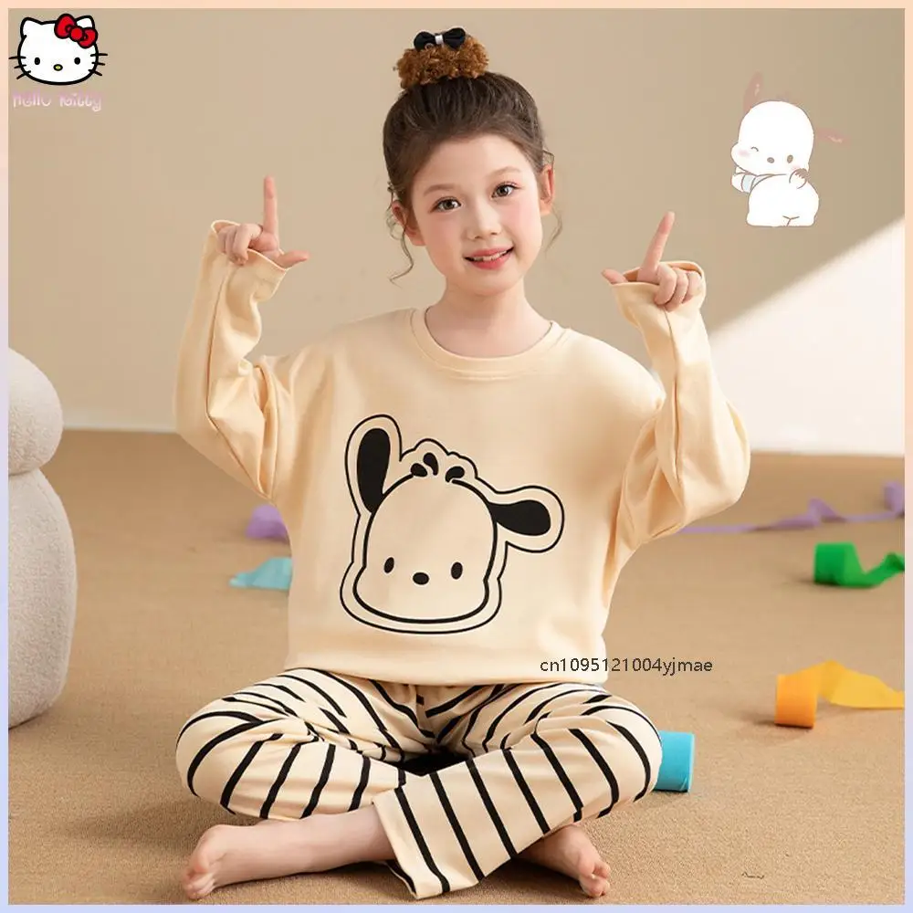 Cartoon Summer New Pochacco Kids Pajamas Anime Sanrios Kuromi Melody Round Neck Long Sleeves Kawaii Girl Cute Homewear Sleepwear
Cartoon Summer New Pochacco Kids Pajamas Anime Sanrios Kuromi Melody Round Neck Long Sleeves Kawaii Girl Cute Homewear Sleepwear
