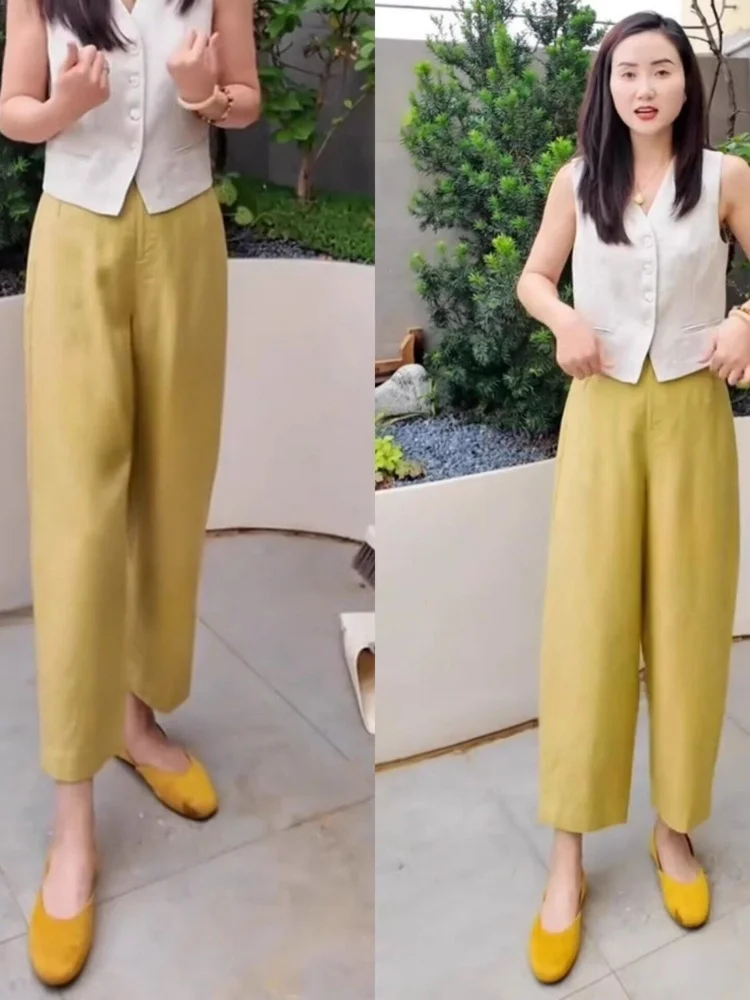 Linen Straight Leg Casual Pants Women Summer Thin Loose Large Size Commute Versatile Balloon Pants Banana Grandma Pants
Linen Straight Leg Casual Pants Women Summer Thin Loose Large Size Commute Versatile Balloon Pants Banana Grandma Pants