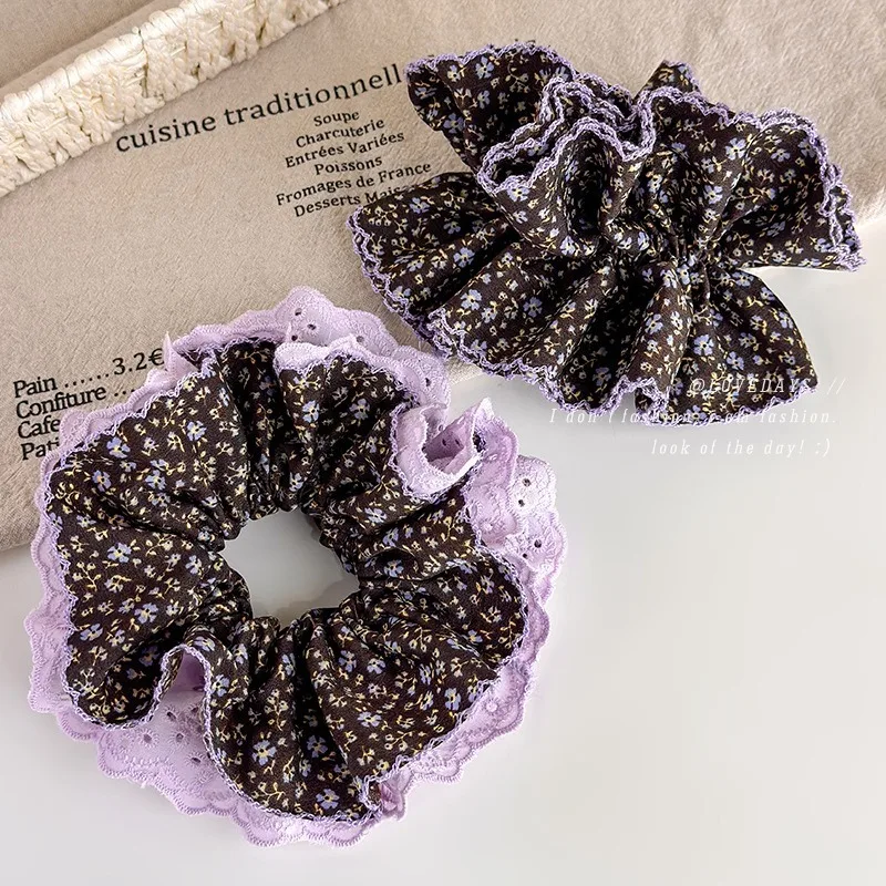 Retro Purple Floral Lace Large Hair Scrunchies for Women Sweet Fashion Oversized Head Flower Daily Hair Ties Hair Accessories
Retro Purple Floral Lace Large Hair Scrunchies for Women Sweet Fashion Oversized Head Flower Daily Hair Ties Hair Accessories