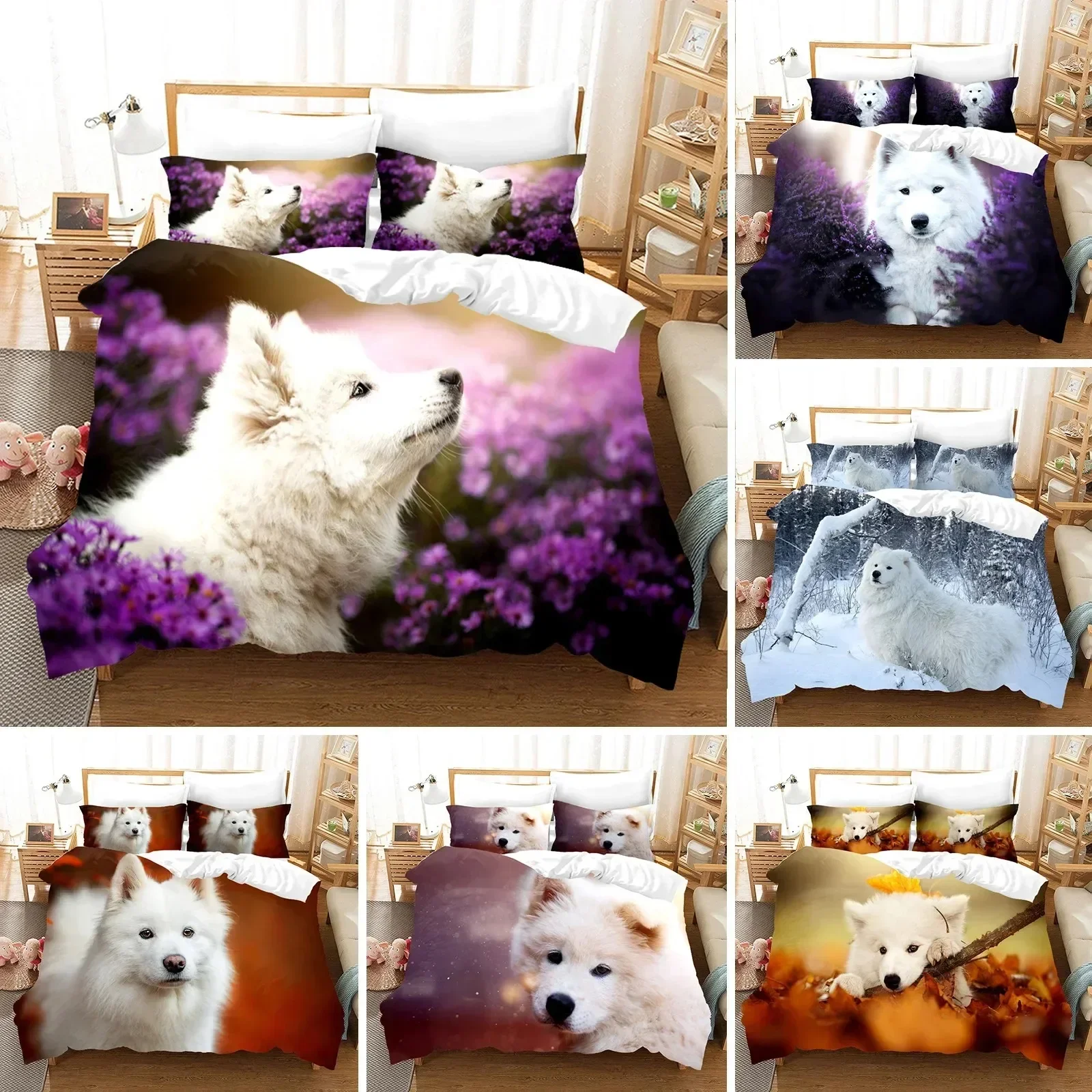 3D Printed Samoyed Bedding Set Duvet Cover Bedroom Comforter Covers Single Twin King Size Quilt Cover Home Textile
3D Printed Samoyed Bedding Set Duvet Cover Bedroom Comforter Covers Single Twin King Size Quilt Cover Home Textile