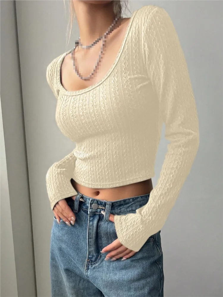 Square Neck Women's Knitwear Vintage Basic Solid Knit Top Slim-fit Jumper Simple Chic Jumper Spring & Fall Women's Clothing 
Square Neck Women's Knitwear Vintage Basic Solid Knit Top Slim-fit Jumper Simple Chic Jumper Spring & Fall Women's Clothing