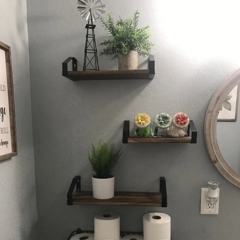 Custom Wood Holders Racks Floating Shelf Wall Mounted Set of 3 Stable Display Stand Living Room Bathroom Kitchen Wall Shelves 
Custom Wood Holders Racks Floating Shelf Wall Mounted Set of 3 Stable Display Stand Living Room Bathroom Kitchen Wall Shelves