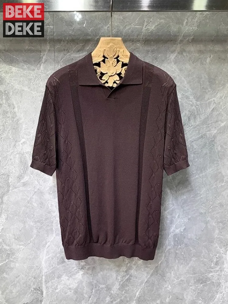 Hot Sale Daily Mens Thin Summer Knit T-Shirt Turndown Collar Skin Friendly Short Sleeved Korean Style Tees Casual Stylish Tops
Hot Sale Daily Mens Thin Summer Knit T-Shirt Turndown Collar Skin Friendly Short Sleeved Korean Style Tees Casual Stylish Tops