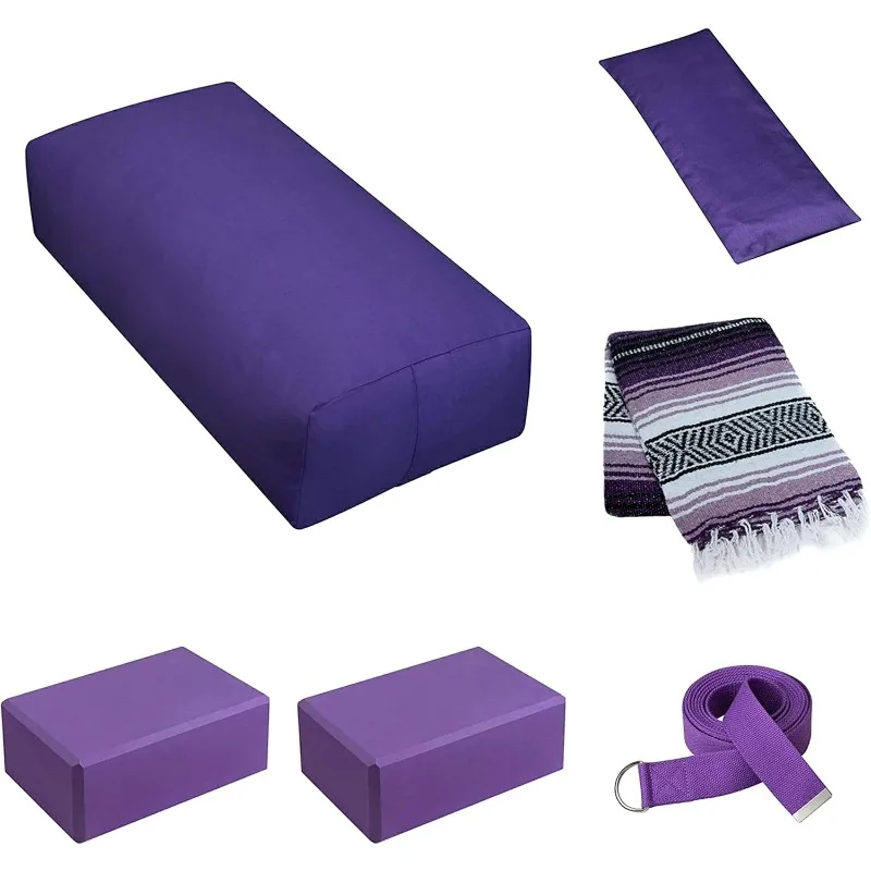 Sunshine Yoga 6-Pack Restorative Kit, Yoga Bolster (24" 12" 6"), 2 Blocks (4" 6" 9"), 6ft D-Ring Strap
Sunshine Yoga 6-Pack Restorative Kit, Yoga Bolster (24" 12" 6"), 2 Blocks (4" 6" 9"), 6ft D-Ring Strap