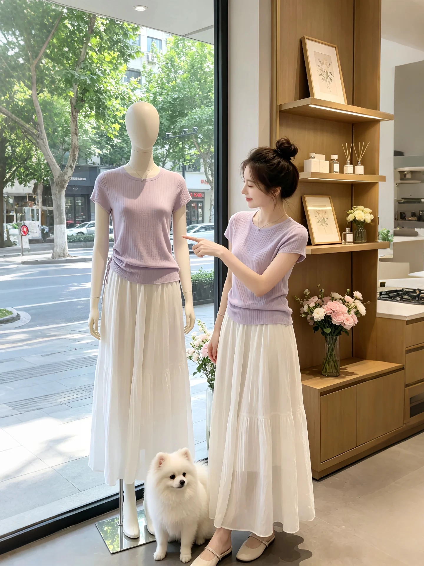 Summer New Style Ultra Slim Fit round Neck Pure Color Light Purple Blouse And Pleated Skirt Set Fashionable Workwear Ensemble
Summer New Style Ultra Slim Fit round Neck Pure Color Light Purple Blouse And Pleated Skirt Set Fashionable Workwear Ensemble