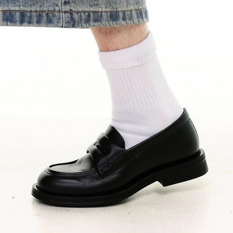 New slip in loafers for men's commuting square headed cowhide formal dress shoes black casual shoes
New slip in loafers for men's commuting square headed cowhide formal dress shoes black casual shoes